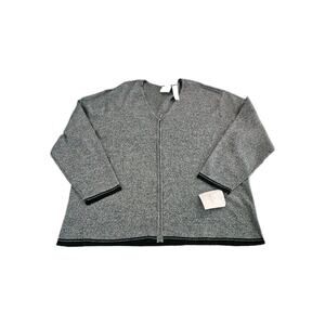 NWT Liz Claiborne Womens Sweater Multicolor Size 3X 100% Cotton Zip Close